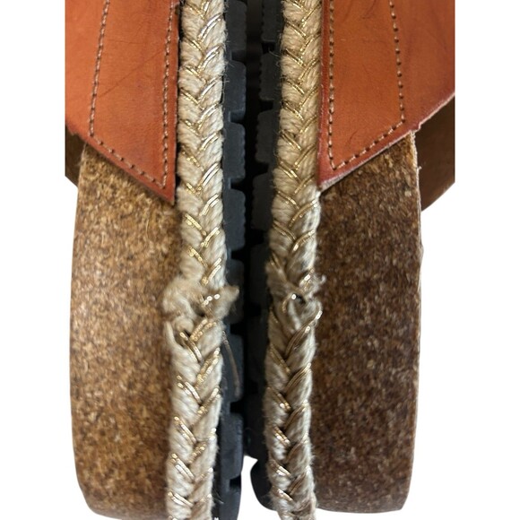 Chinese Laundry Surfs Up  Double Buckle Strap Cognac Espadrille Flat Sandals 9 - Picture 13 of 14